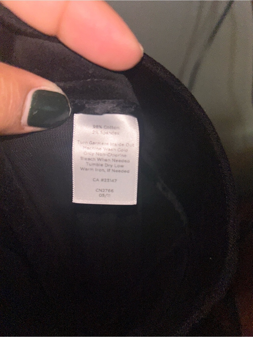 Talbots Pants - black velvet flat front skinny w/ankle slits - Picture 9 of 12